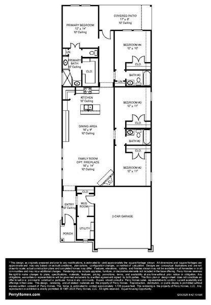 2D floor plan layout of this home in The Woodlands Hills, Willis, TX (Image 2).