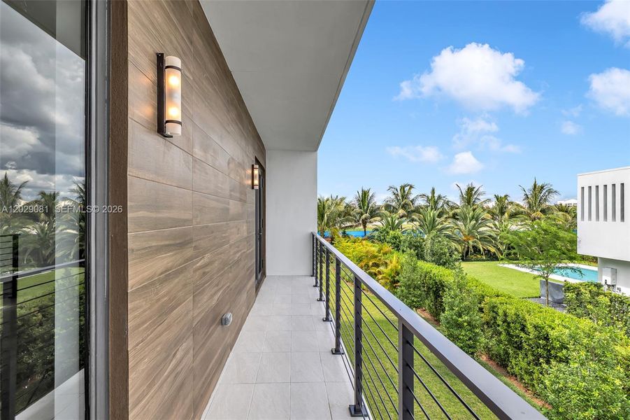 Exterior details and patio area of a home in , Weston (Image 37).