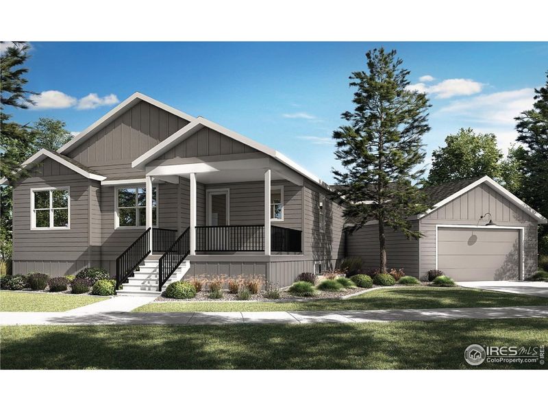 Front exterior of a new home in Taft Gardens, Loveland, CO, highlighting curb appeal (Image 27).