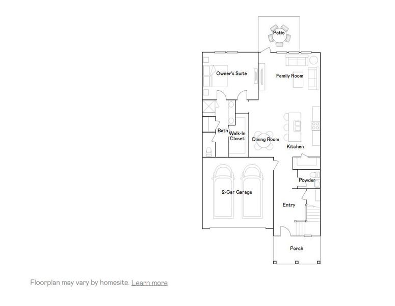 2D floor plan layout of this home in Heron's Walk at Summers Corner: Carolina Collection, Summerville, SC (Image 2).
