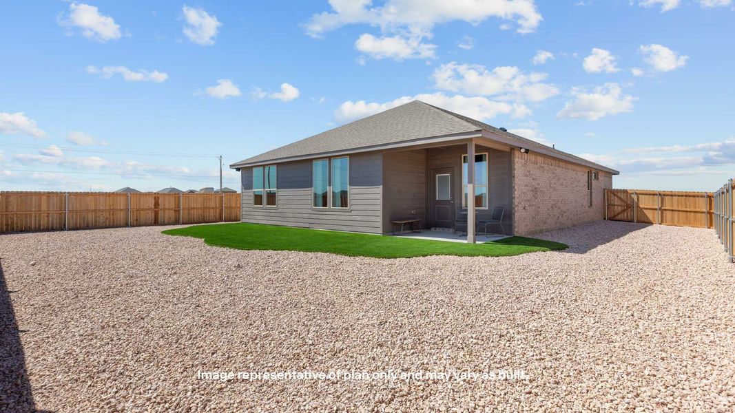 Exterior details and patio area of a home in Mustang Ridge, Andrews (Image 3).