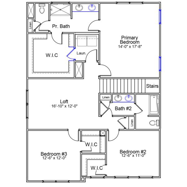 2D floor plan layout of this home in Hanes Lake, Winston-Salem, NC (Image 3).