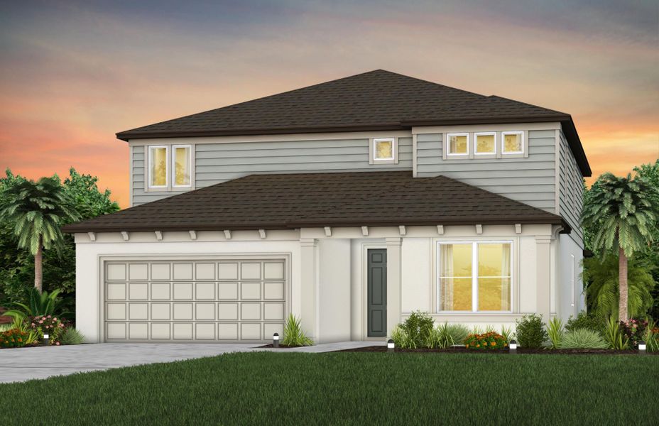 Representative exterior photo of a completed home built from the Yorkshire by Pulte Homes in Riversong, Parrish, FL (Image 18). Representative exterior photo of a completed home built from the Yorkshire by Pulte Homes in Riversong, Parrish, FL (Image 18).