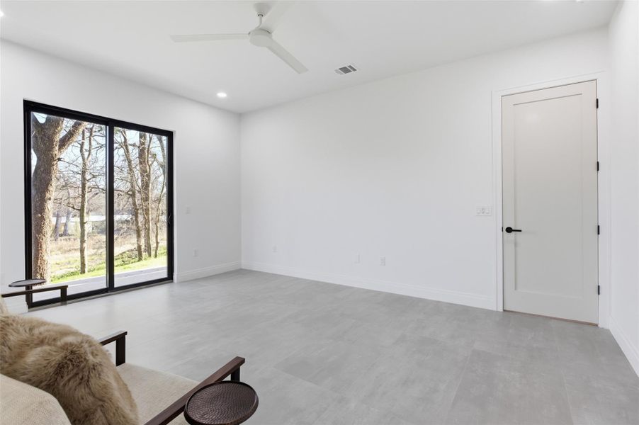 Flexibility to use this room as another guest room, media room, office, or gym.