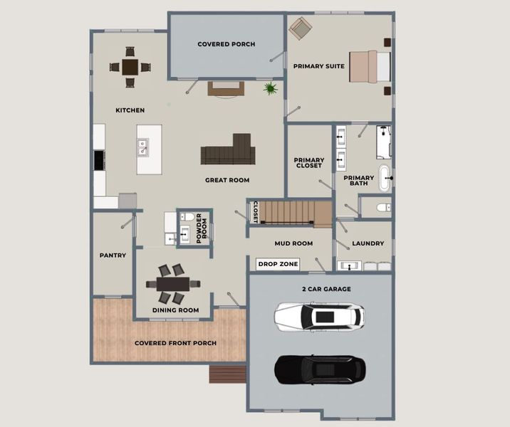2D floor plan layout for the Toccoa by Riverstone Construction, LLC in Hidden River, Signal Mountain, TN (Image 2). 2D floor plan layout for the Toccoa by Riverstone Construction, LLC in Hidden River, Signal Mountain, TN (Image 2).