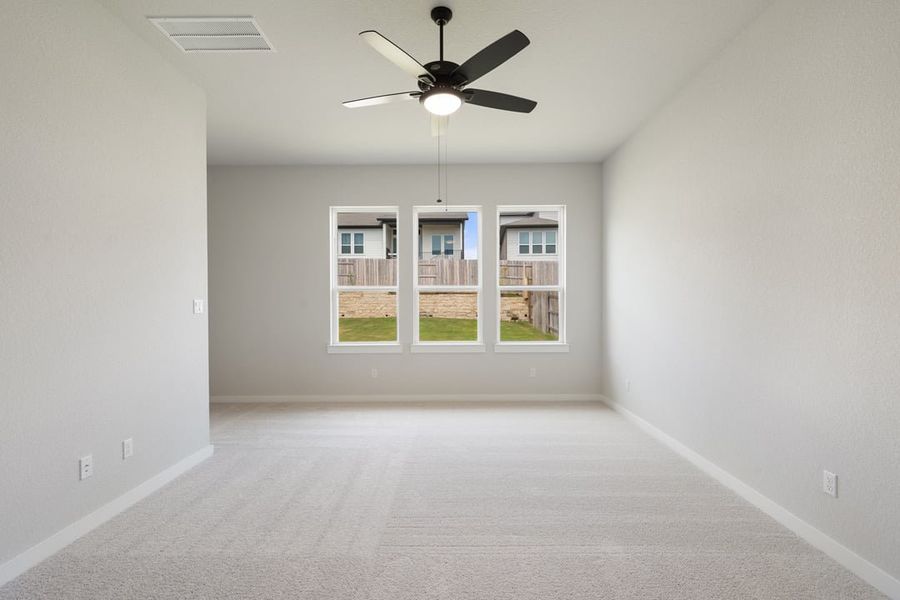 Spacious, unfurnished interior of a new home in Park Collection at Lariat, Liberty Hill (Image 27). Spacious, unfurnished interior of a new home in Park Collection at Lariat, Liberty Hill (Image 27).