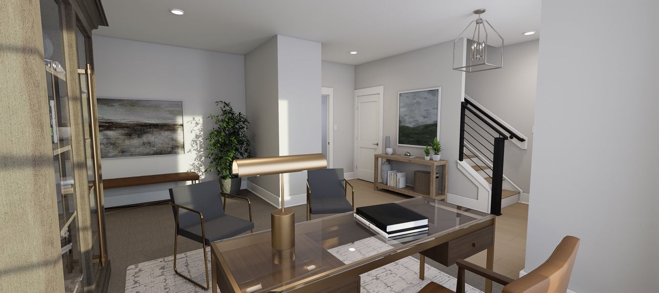 Representative furnished interior of a home built from the Cora - Midtown Collection by Baker Residential in Atwater Station - Midtown Collection, Fuquay Varina (Image 26).