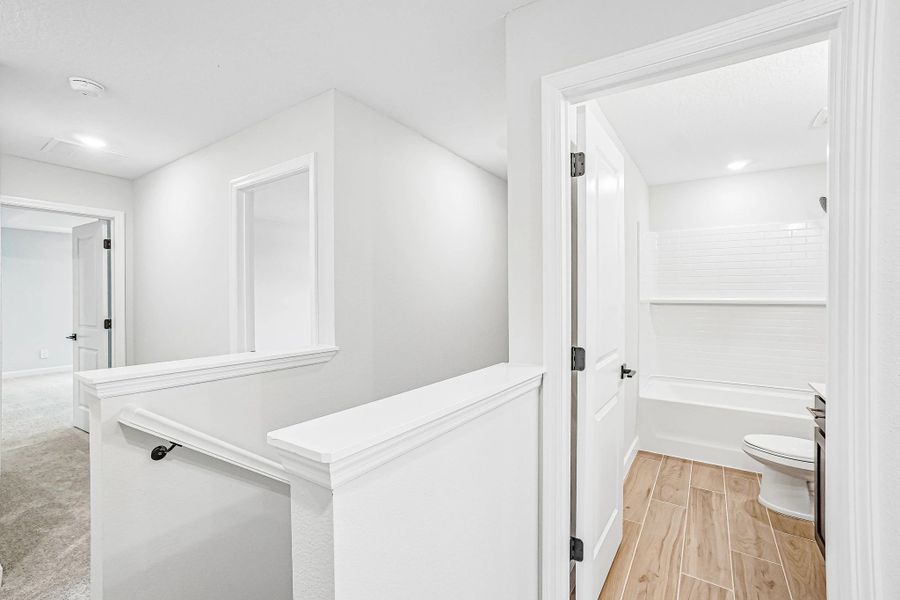 At the top of the stairs you will find a landing that takes you into the bed and bathrooms At the top of the stairs you will find a landing that takes you into the bed and bathrooms
