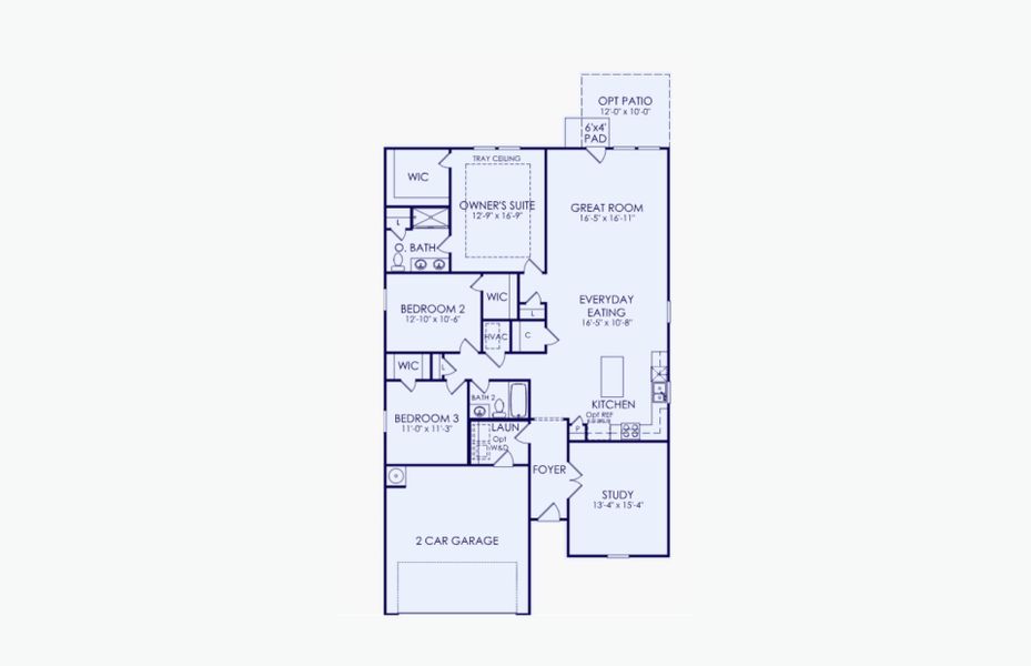 2D floor plan layout of this home in Waterways, Richmond Hill, GA (Image 5).