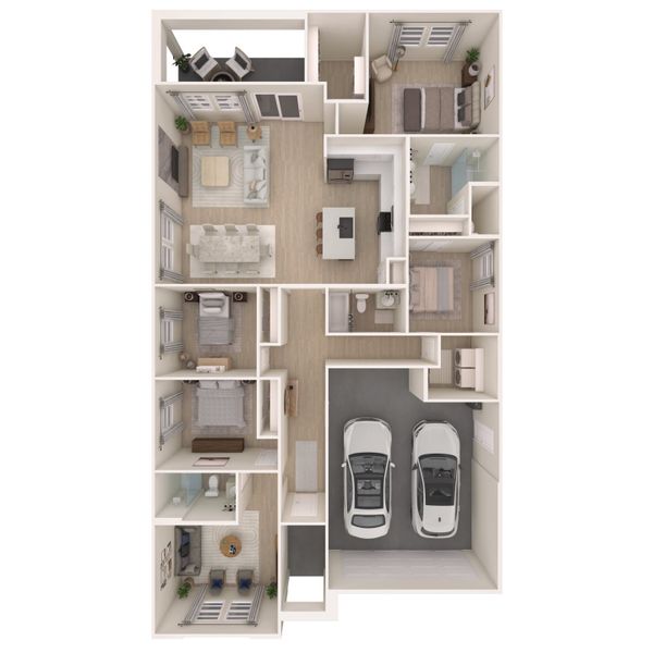2D floor plan layout for the Passionflower II - ESP by K. Hovnanian® Homes in Caldwell Lakes, Dallas, TX (Image 4). 2D floor plan layout for the Passionflower II - ESP by K. Hovnanian® Homes in Caldwell Lakes, Dallas, TX (Image 4).