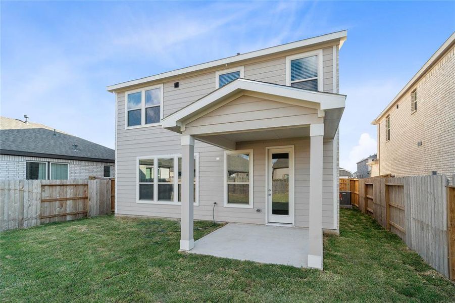 Come and see this spacious backyard with its beautiful covered patio. There is plenty of room for the kids to play and adults to relax!