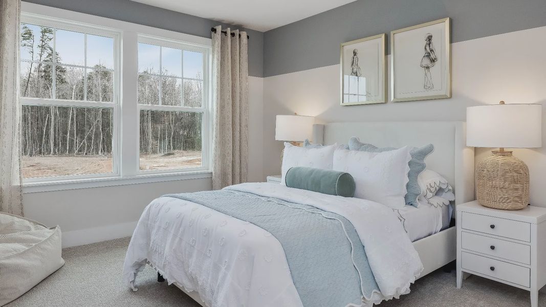 Stonefield home plan generously sized secondary bedroom with closet Stonefield home plan generously sized secondary bedroom with closet