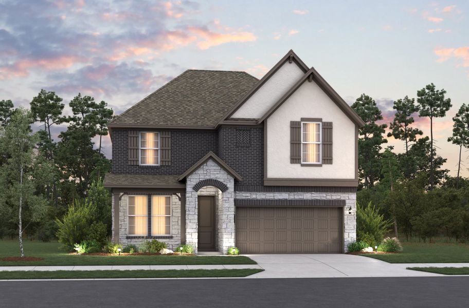 Representative exterior photo of a completed home built from the Hudson Ii by Beazer Homes in Bricewood, Helotes, TX (Image 15).