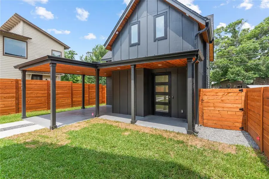 Exterior details and patio area of a home in , Austin (Image 3). Exterior details and patio area of a home in , Austin (Image 3).