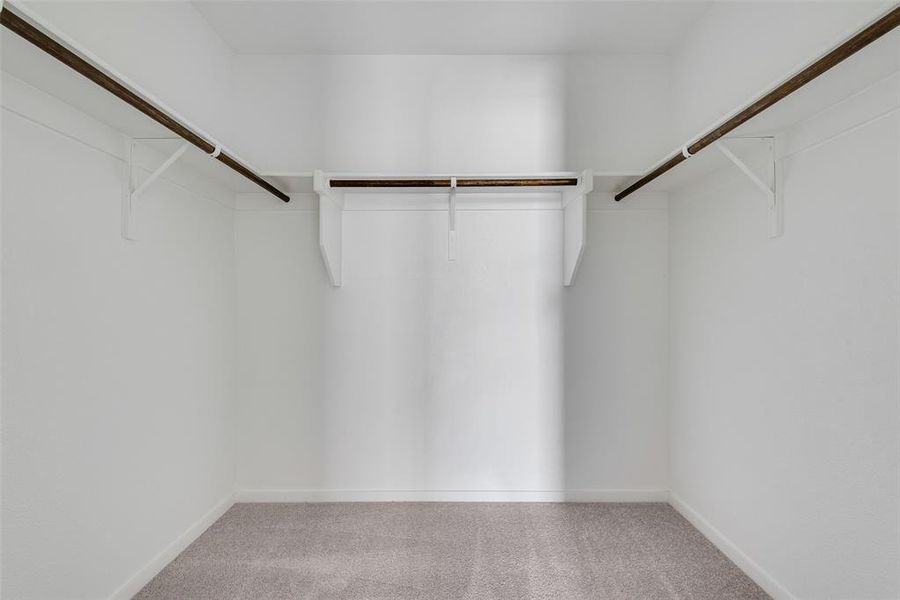 Spacious closet with carpet