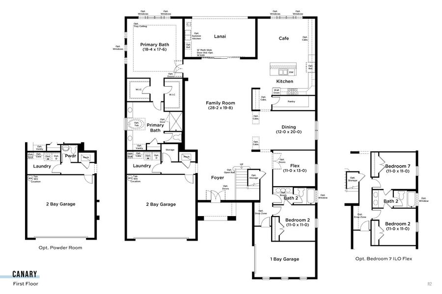 2D floor plan layout for the Canary by DRB Homes in Serengeti, Spring Hill, FL (Image 3).