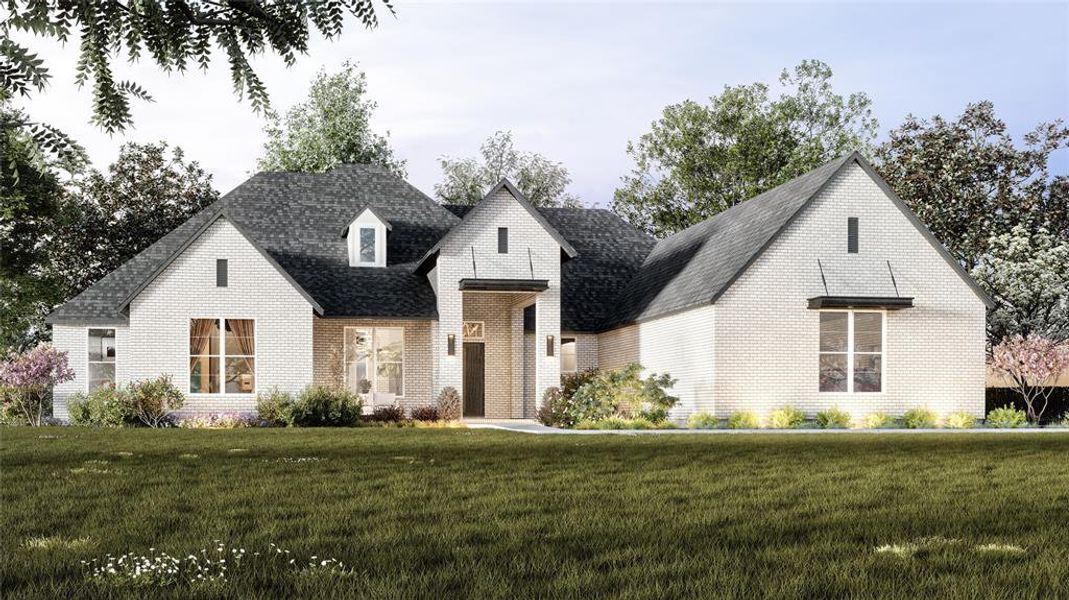 Front exterior of a new home in , Celina, TX, highlighting curb appeal (Image 1). Front exterior of a new home in , Celina, TX, highlighting curb appeal (Image 1).