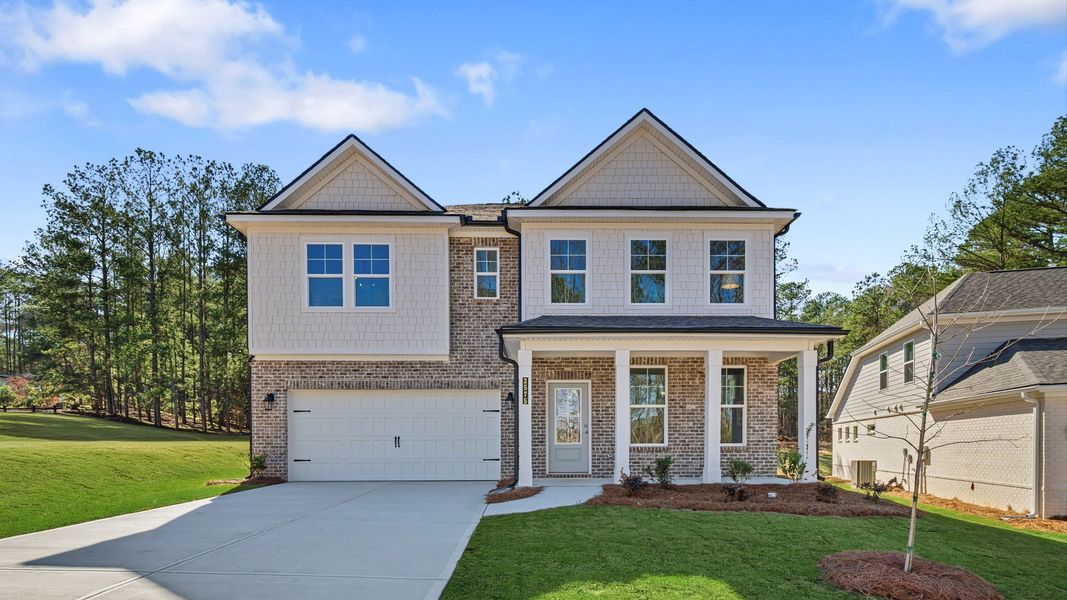 Representative exterior photo of a completed home built from the Briar Creek by DRB Homes in Hamilton Lakes, Lawrenceville, GA (Image 20). Representative exterior photo of a completed home built from the Briar Creek by DRB Homes in Hamilton Lakes, Lawrenceville, GA (Image 20).