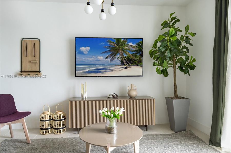 Furnished interior view inside a new home in , Miami (Image 16). Furnished interior view inside a new home in , Miami (Image 16).