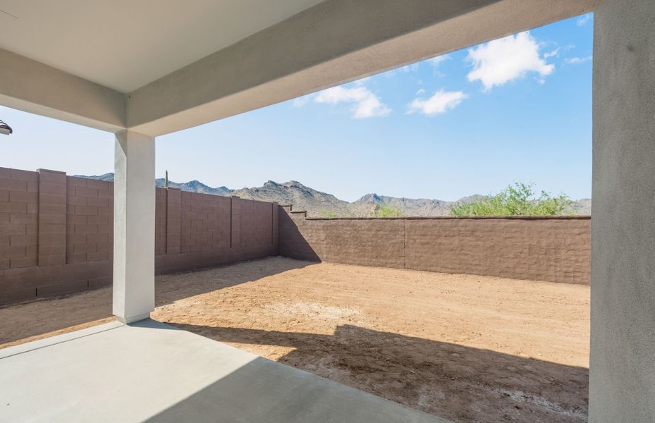 Exterior details and patio area of a home in Regent Hills - Meadow Series, Buckeye (Image 3).