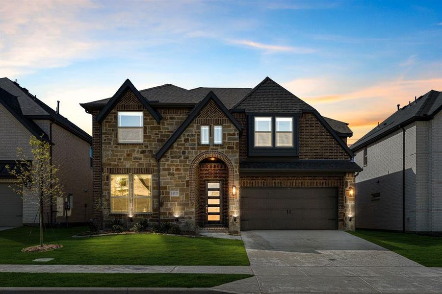 Front exterior of a new home in Creekview Meadows, Pilot Point, TX, highlighting curb appeal (Image 2).