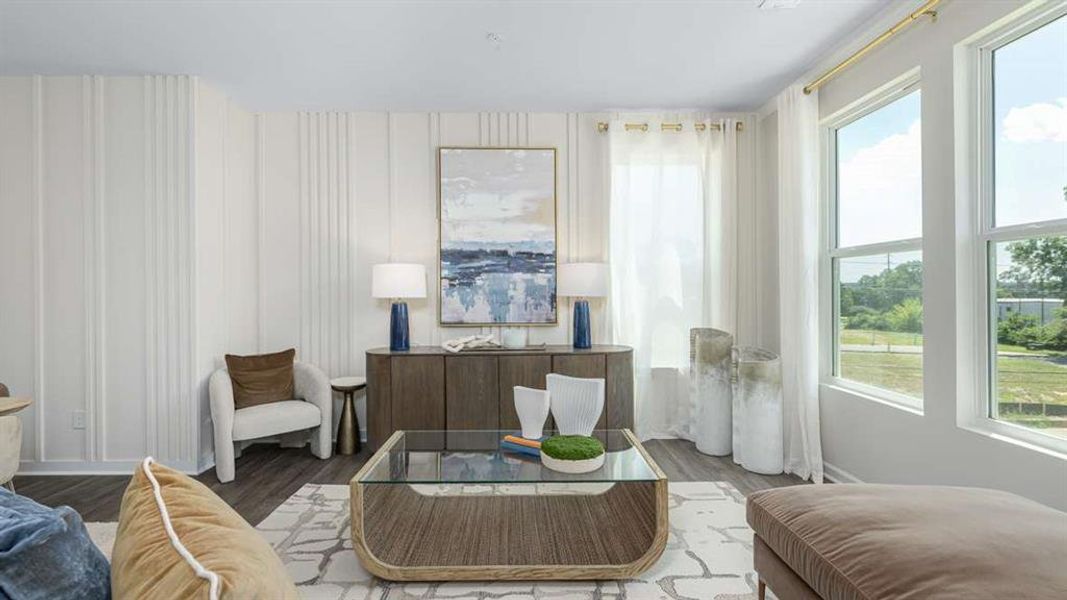 Furnished interior view inside a new home in Townes at Asbury, Hapeville (Image 16).