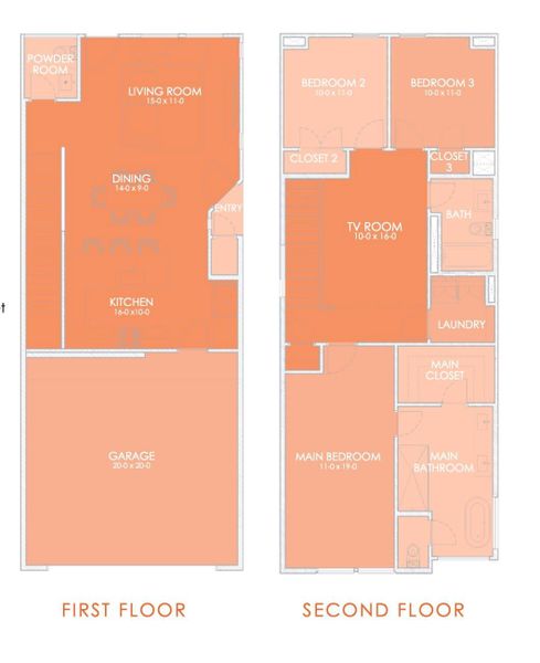 2D floor plan layout of this home in Alicante, Houston, TX (Image 2).