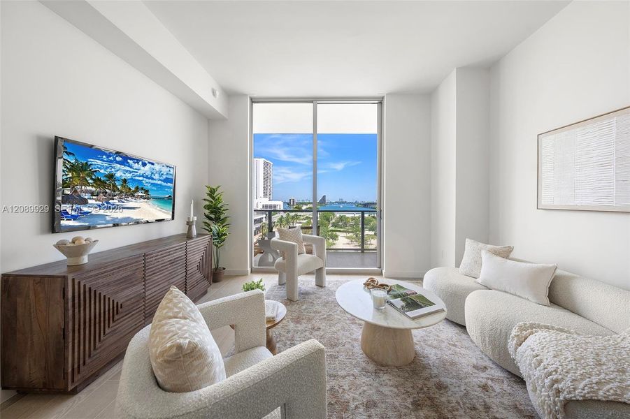Furnished interior view inside a new home in , Miami (Image 8).