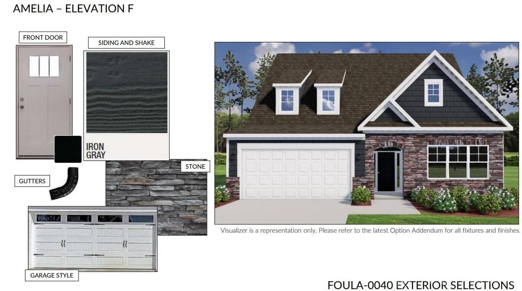 Design selections for Homesite 40