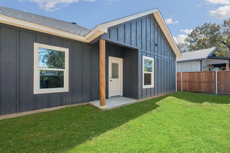 Exterior details and patio area of a home in , Dallas (Image 3). Exterior details and patio area of a home in , Dallas (Image 3).