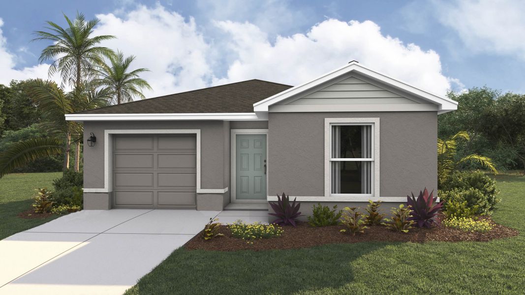 Representative exterior photo of a completed home built from the Cameron by D.R. Horton in Oakfield Lakes, Parrish, FL (Image 2).