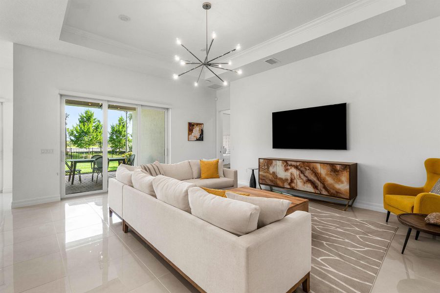 Furnished interior view inside a new home in Avondale at Avenir, Palm Beach Gardens (Image 10). Furnished interior view inside a new home in Avondale at Avenir, Palm Beach Gardens (Image 10).