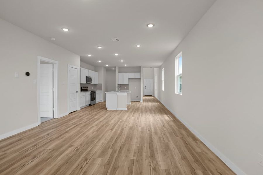 A large empty room. A large empty room.