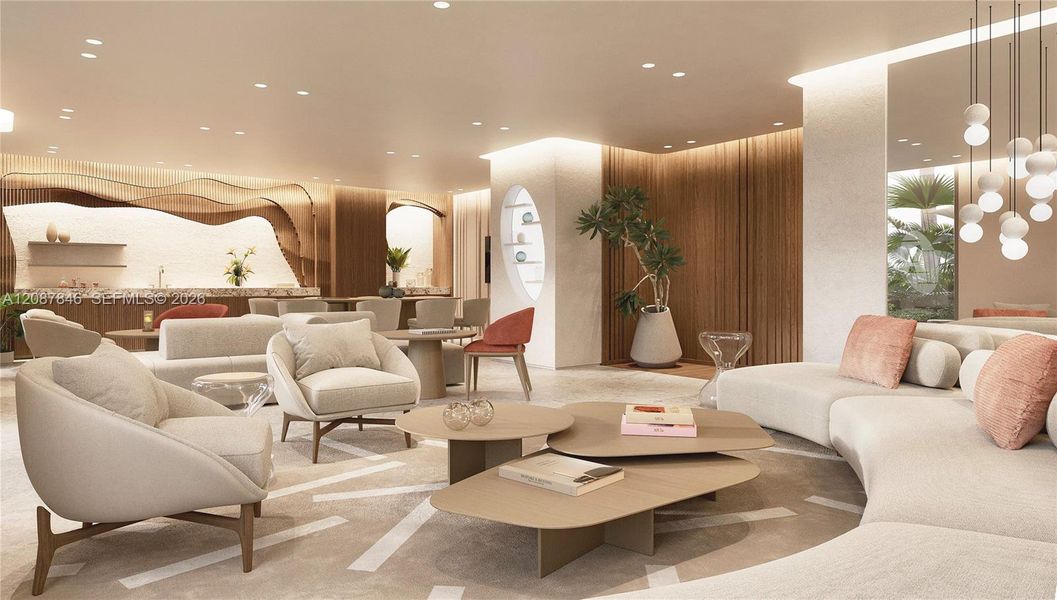 Furnished interior view inside a new home in Origin Residences, Bay Harbor Islands (Image 4).