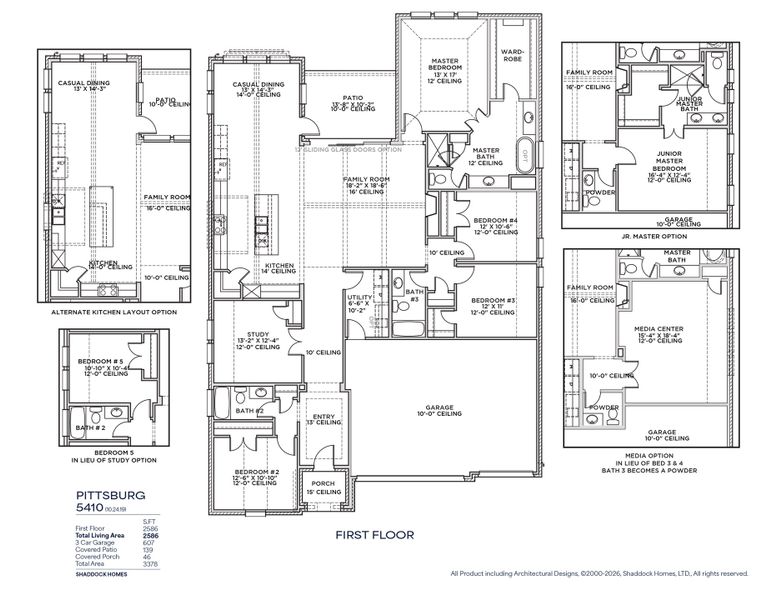 2D floor plan layout for the Pittsburg - SH 5410 by Shaddock Homes in Custer Ridge Estates, Allen, TX (Image 3). 2D floor plan layout for the Pittsburg - SH 5410 by Shaddock Homes in Custer Ridge Estates, Allen, TX (Image 3).