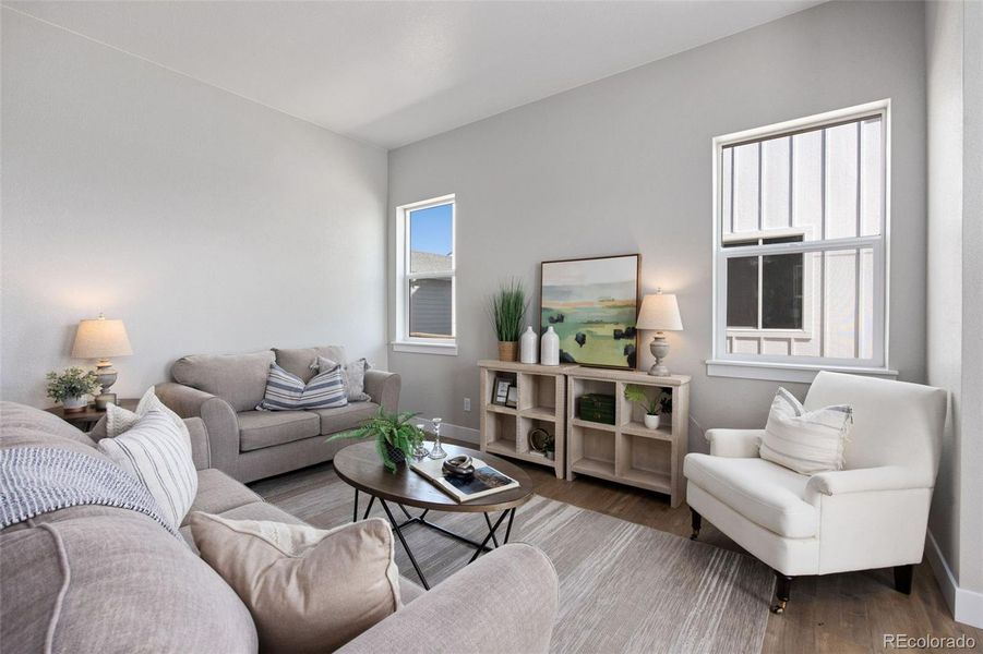 Furnished interior view inside a new home in Trailside on Harmony, Timnath (Image 15).
