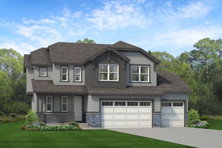 Representative exterior photo of a completed home built from the Keystone II by Risewell Homes in Cherry Meadows, Brighton, CO (Image 9). Representative exterior photo of a completed home built from the Keystone II by Risewell Homes in Cherry Meadows, Brighton, CO (Image 9).