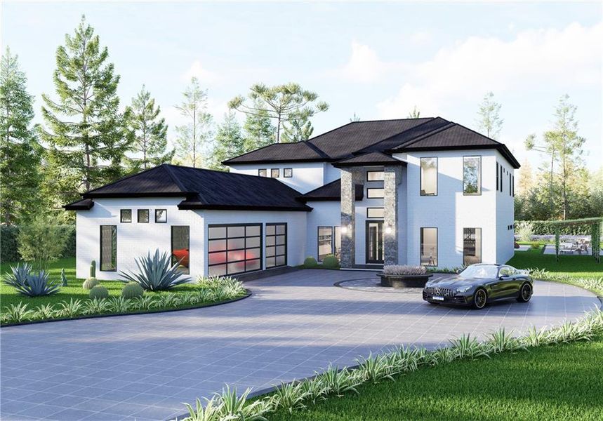 Front exterior of a new home in , Conyers, GA, highlighting curb appeal (Image 22). Front exterior of a new home in , Conyers, GA, highlighting curb appeal (Image 22).