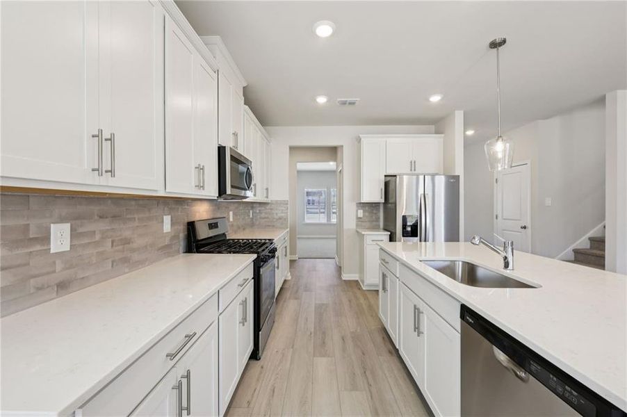 Furnished interior view inside a new home in Parkside at Grayson, Grayson (Image 7).