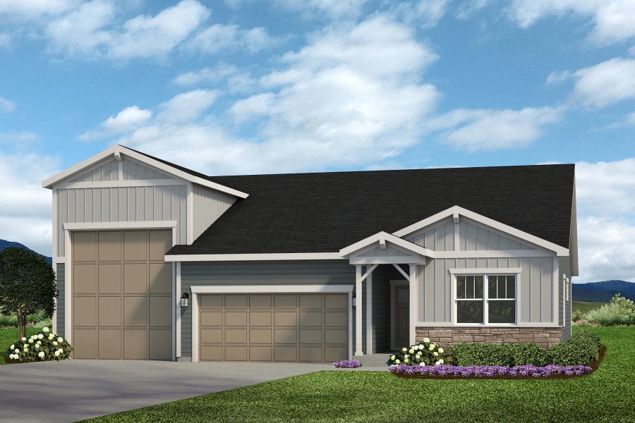 Representative exterior photo of a completed home built from the Stratton by Baessler Homes in Hudson Hills, Hudson, CO (Image 21).