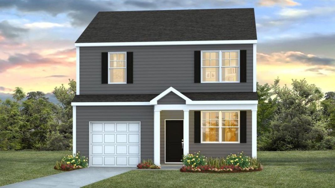 Representative exterior photo of a completed home built from the BRANDON by D.R. Horton in Settlement at Salamander, North Charleston, SC (Image 2).