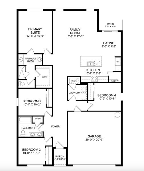 2D floor plan layout for the The Juniper by Stanley Martin Homes in Wynnstone, Davenport, FL (Image 1). 2D floor plan layout for the The Juniper by Stanley Martin Homes in Wynnstone, Davenport, FL (Image 1).