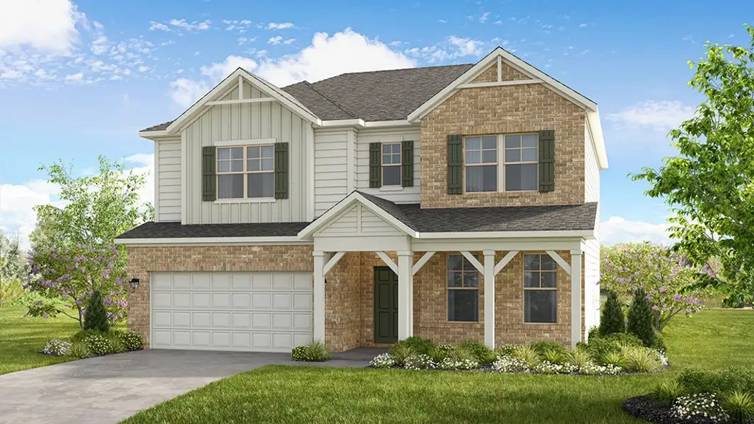 Front exterior of a new home in Bailey Fence, Dacula, GA, highlighting curb appeal (Image 1). Front exterior of a new home in Bailey Fence, Dacula, GA, highlighting curb appeal (Image 1).