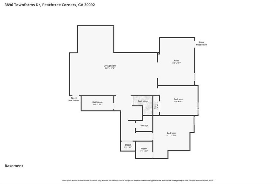 2D floor plan layout of this home in Town Farms, Peachtree Corners, GA (Image 7).