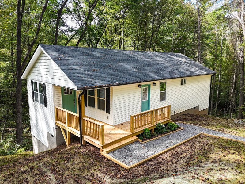Exterior details and patio area of a home in , Asheville (Image 22).