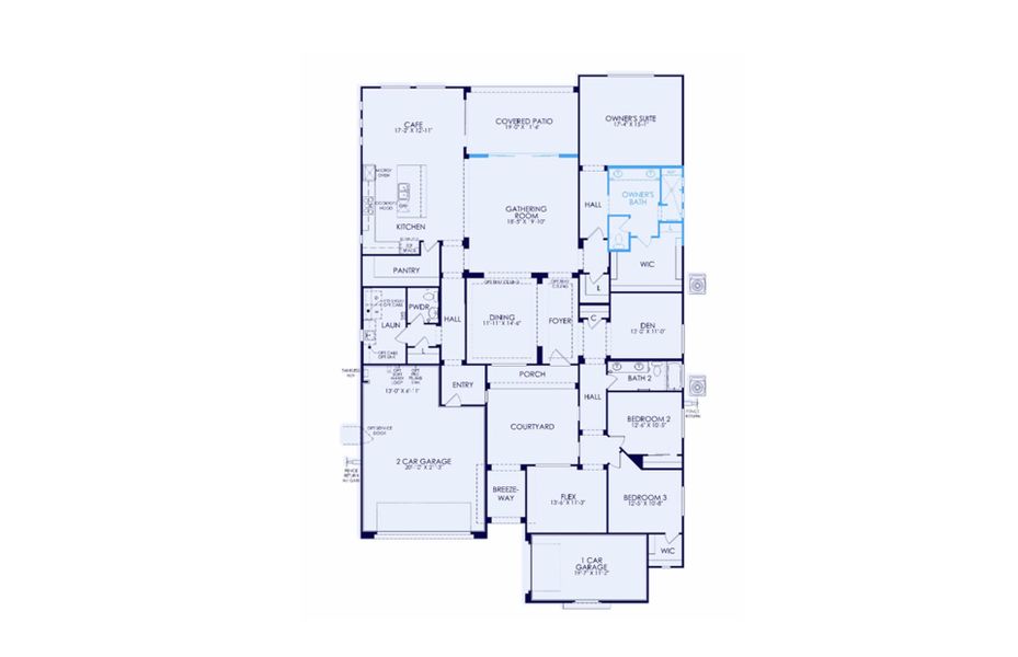 2D floor plan layout of this home in Harvest - Enchantment Series, Queen Creek, AZ (Image 4). 2D floor plan layout of this home in Harvest - Enchantment Series, Queen Creek, AZ (Image 4).
