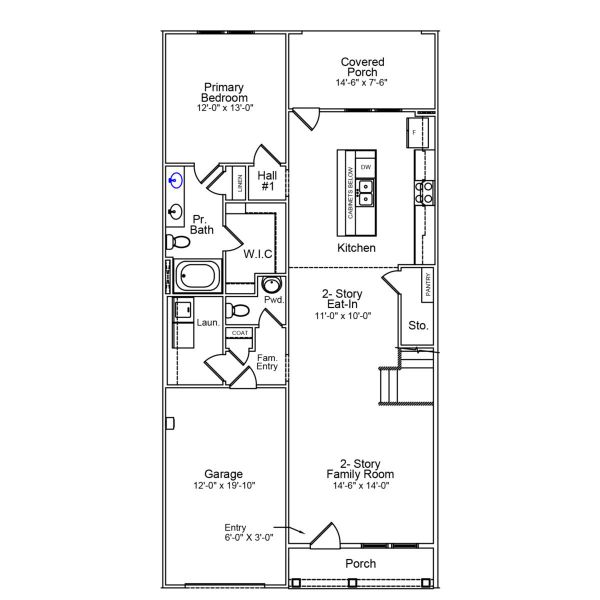 2D floor plan layout of this home in Grand Park, Leland, NC (Image 3).