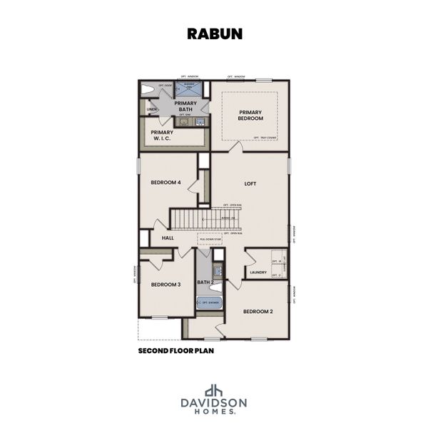 2D floor plan layout for the The Rabun B by Davidson Homes LLC in The Bluffs, Canton, GA (Image 3).