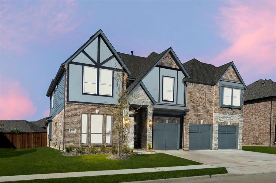 Front exterior of a new home in Edgewood Creek, Celina, TX, highlighting curb appeal (Image 24).