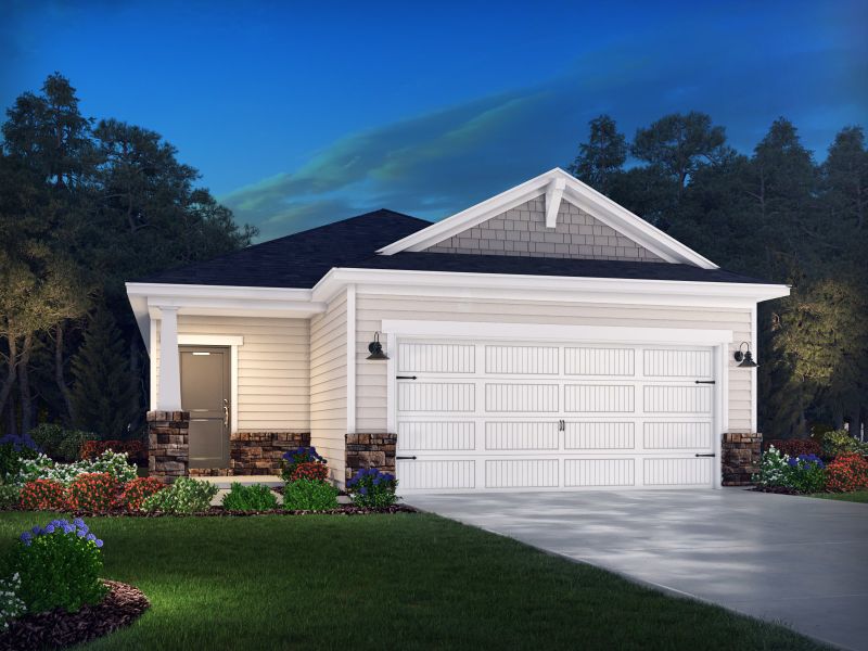 Representative exterior photo of a completed home built from the Pendleton by Meritage Homes in Cypress Ridge - The Boardwalk Series, Longs, SC (Image 4).